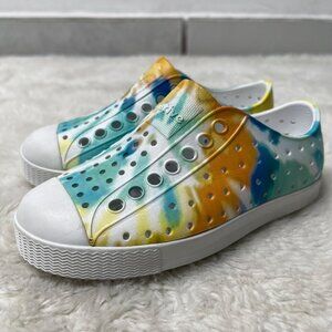 Native Jefferson Kid's Blue Green Tie Dye Round Toe Sneaker Shoes Size C9